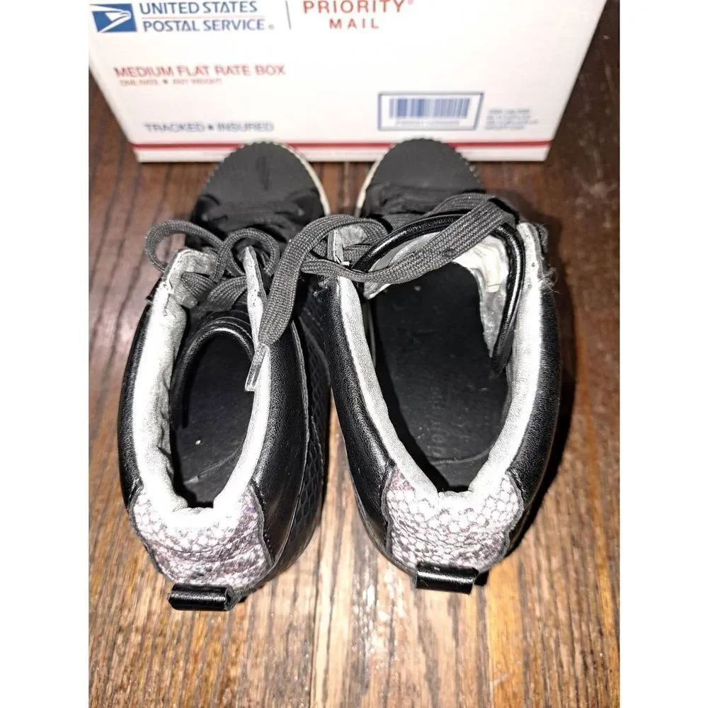 Size 8 Madden Girl Supastud Black Leather High Top Sneaker Athletic Casual Shoes